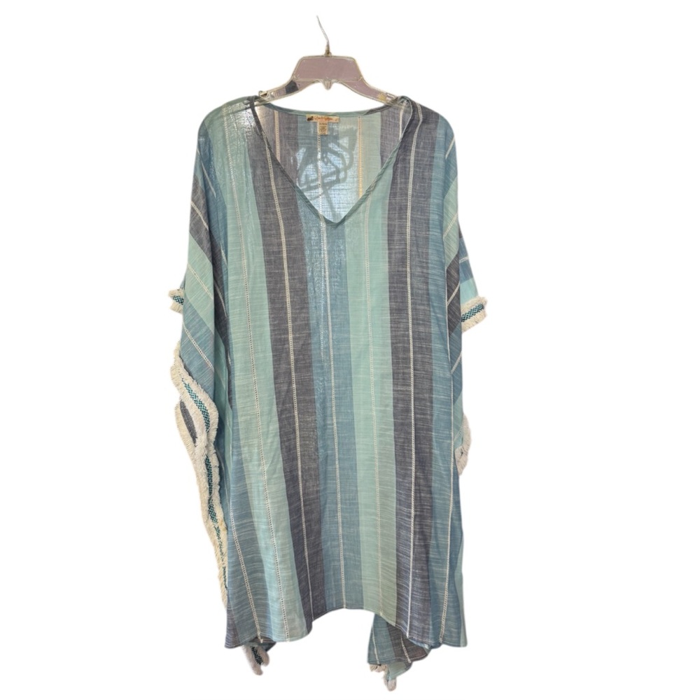 Rise & Bloom Blue Striped Cotton Caftan – Size XL - Picture 2 of 5